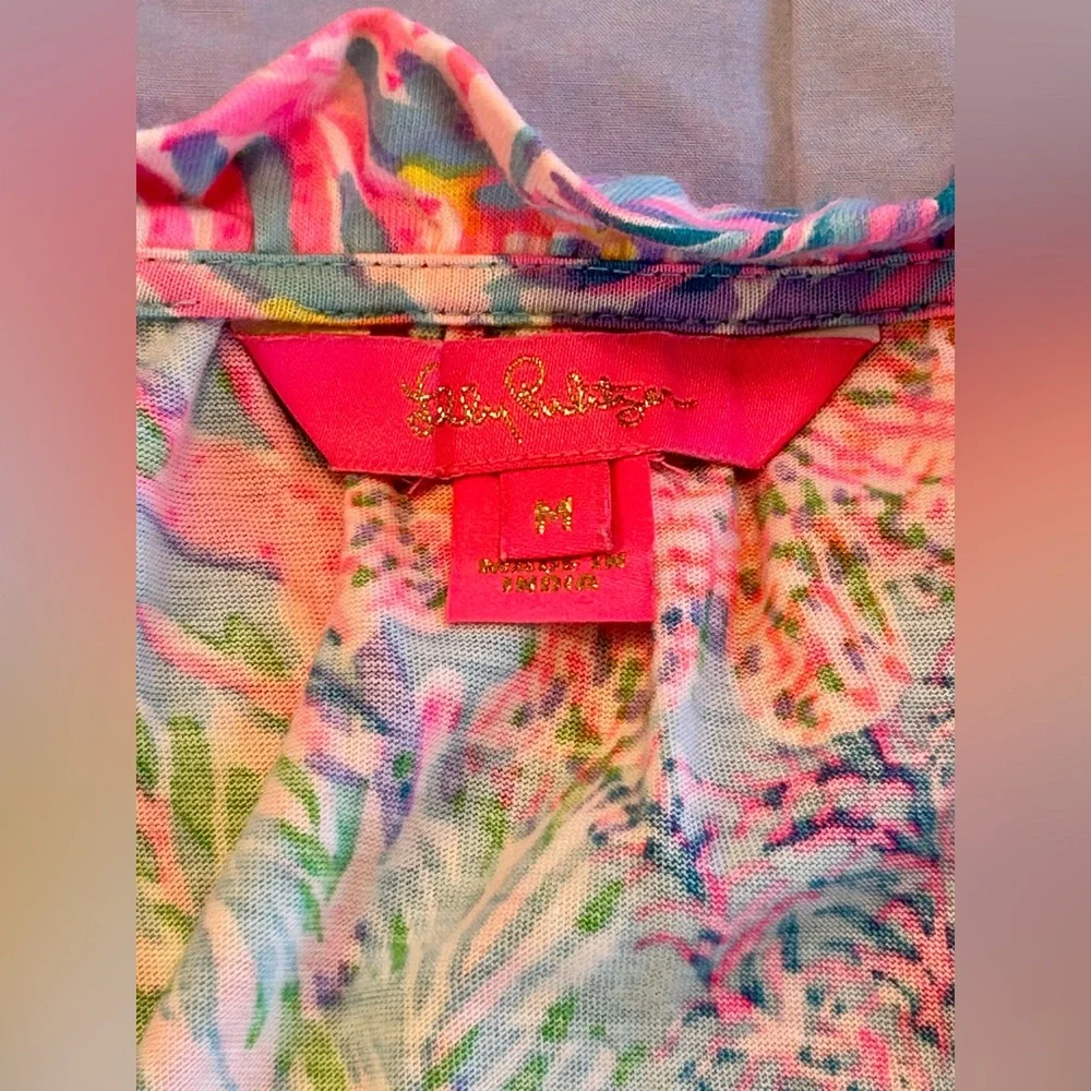 Lilly Pulitzer Malone Swing Dress SZ M Celestial Blue Cay To My Heart Like New 💕 - Picture 8 of 8